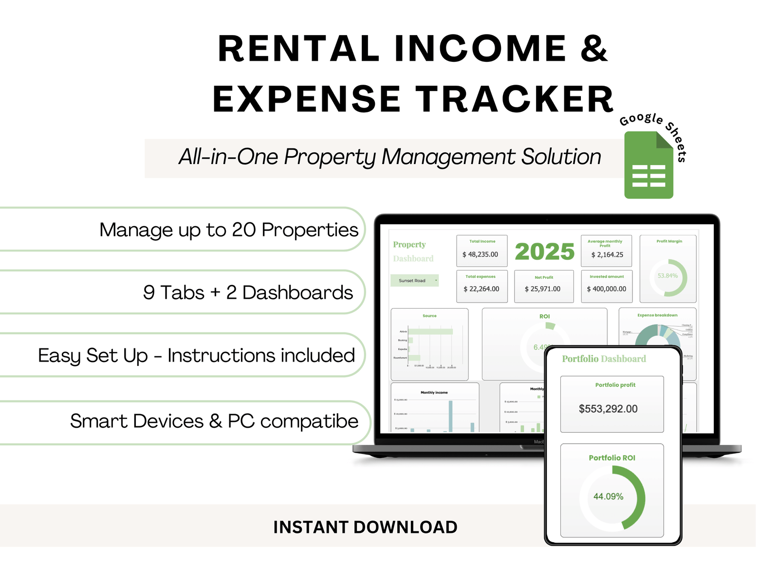 Airbnb Rental Management Template – Google Sheets for Hosts